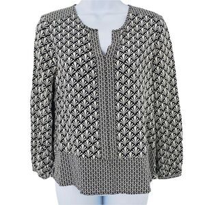 ECRU Silk Jacquard Print Blouse